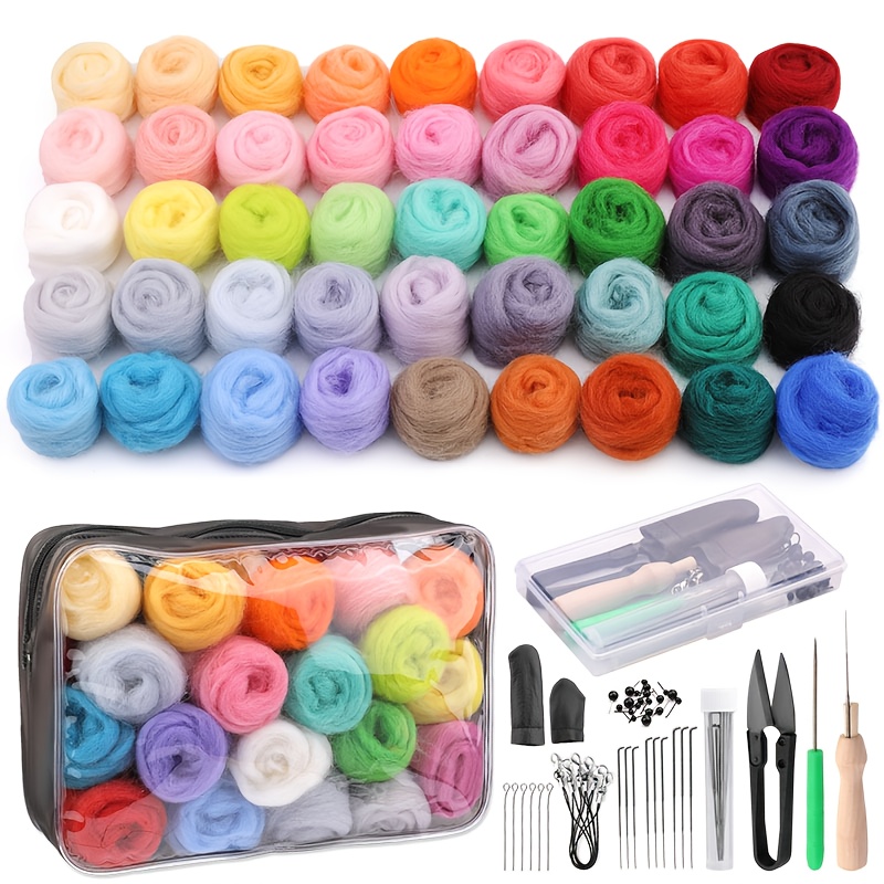TEMU 45 Needle Felting Kits With Tools And Storage Bag For Crafts And Decorations