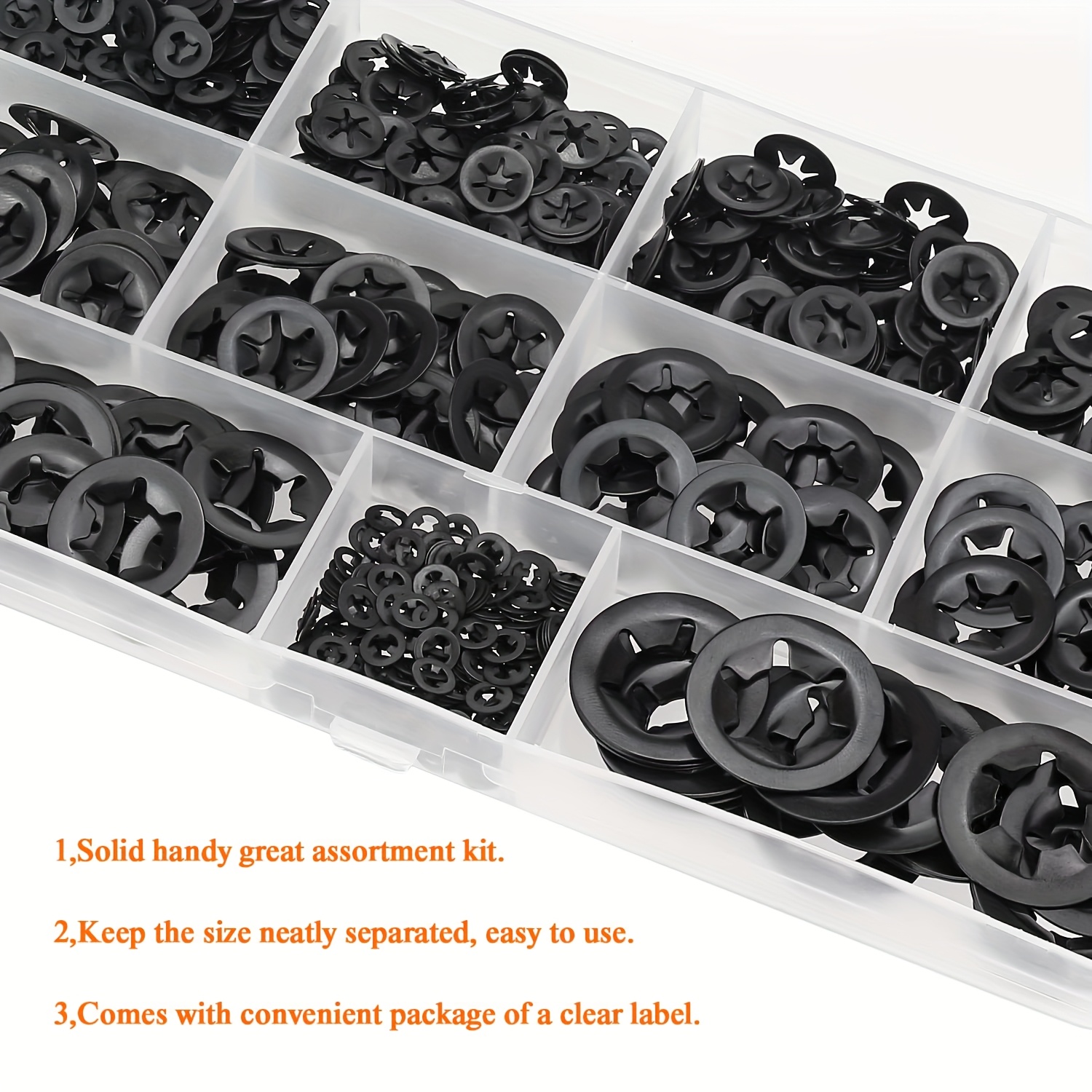 100pcs Starlock – Fermagli A Scatto, Rondelle Di Bloccaggio, Clip Tonde 2mm