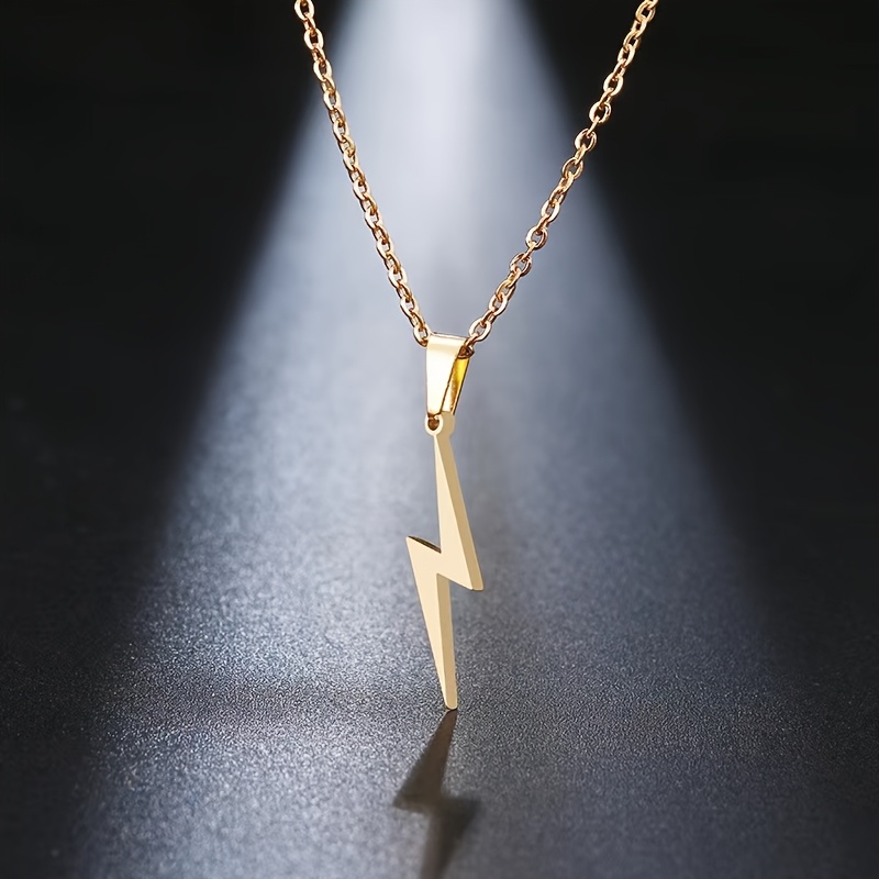 Image of Western Trendy Niche Hip-hop Lightning Necklace Accessory, Easy Street Individual Unisex Clavicle Chain Jewelry, Daily Wear, For Holiday Gifting