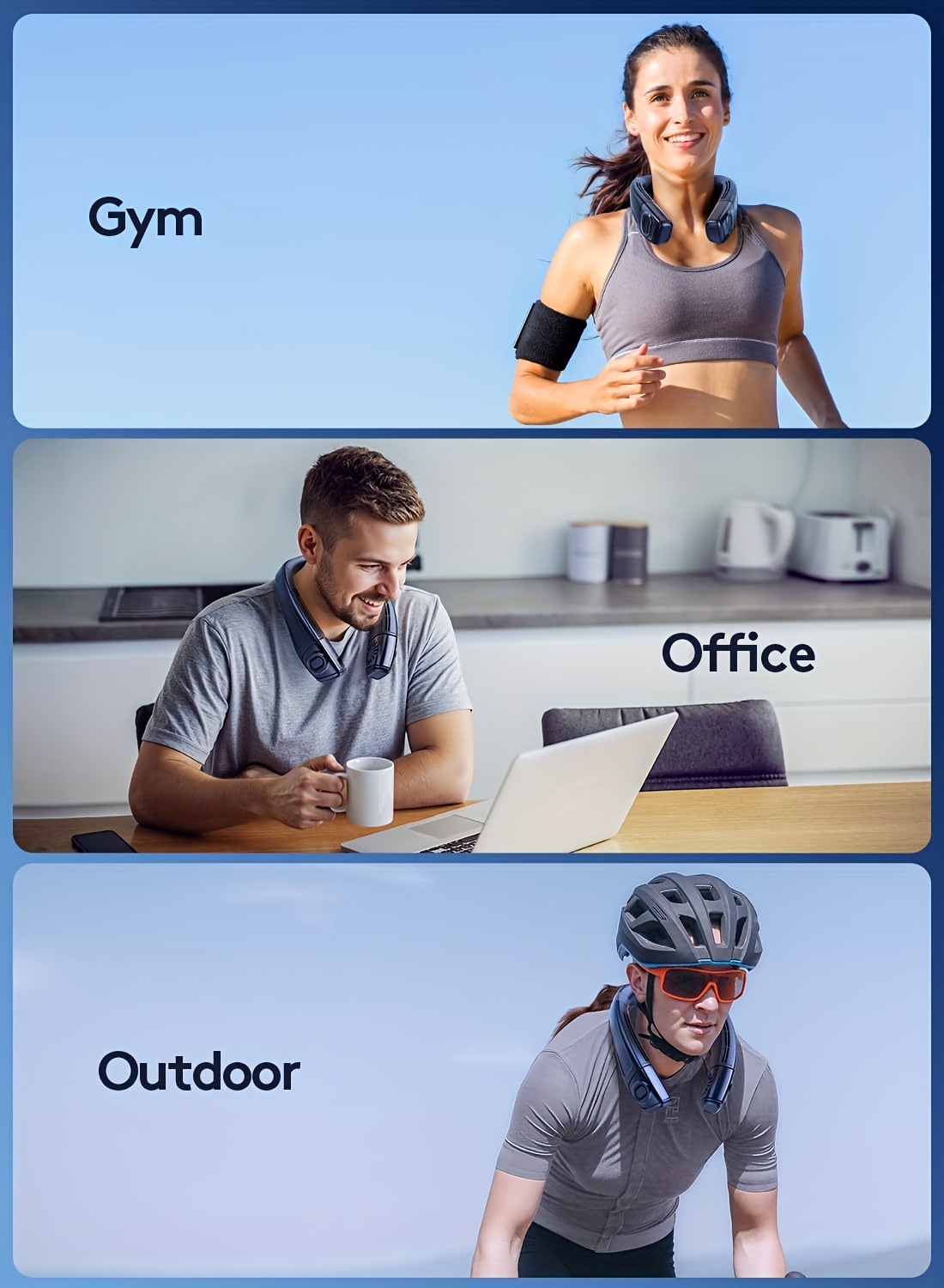 5200Mah Neck Fan, Portable Air Conditioning Fan, Ergonomic Personal Cooling Fan, Type-C Rechargeable, 3D Airflow Wearable, LED Screen, 3 Modes, a Gift for Men And Women, Suitable for Outdoor Travel And Indoor Use