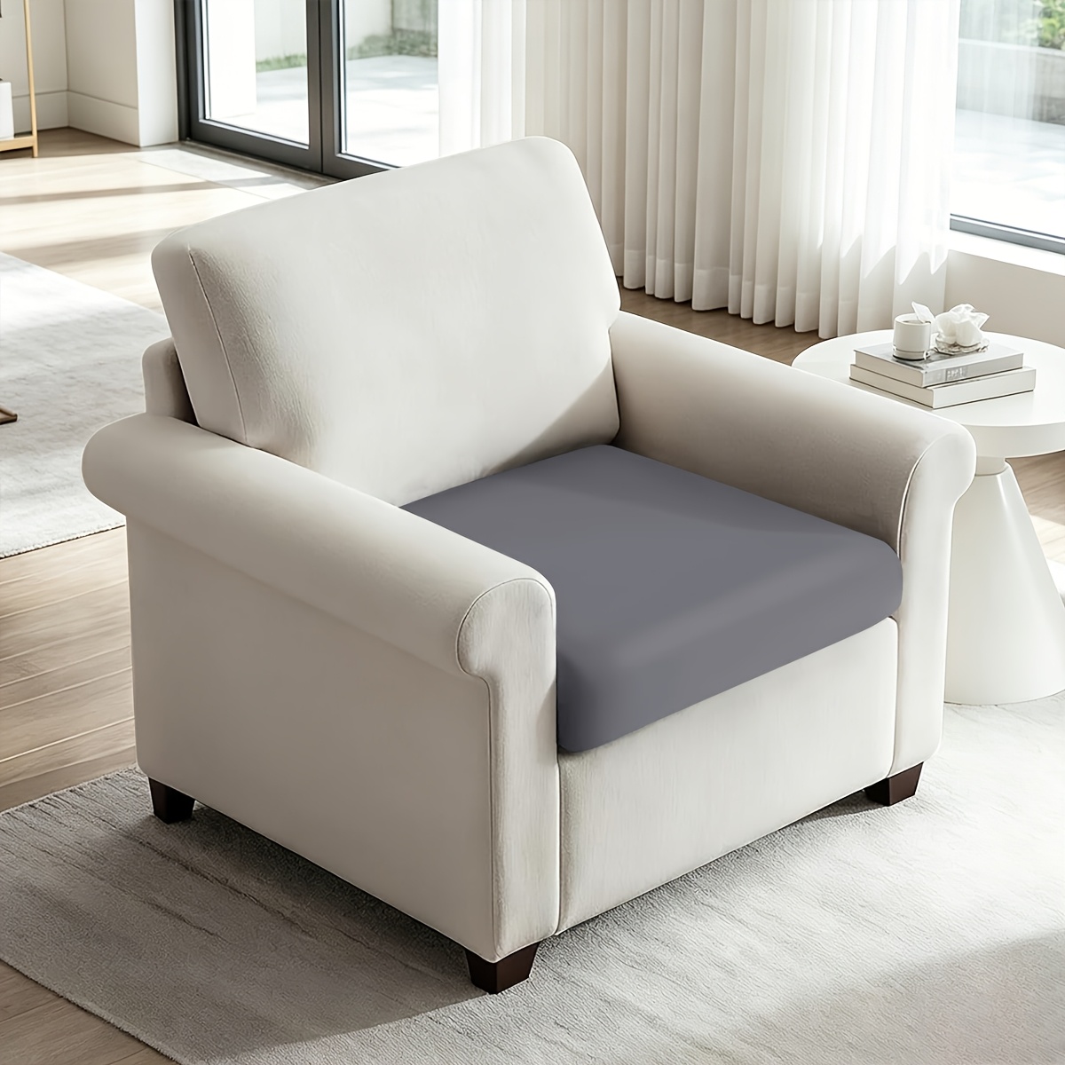 TEMU Housse de coussin de siège de canapé, housse de , ensemble combiné de housse de chaise longue, 1 pièce, en tissu extensible en fibre brossée
