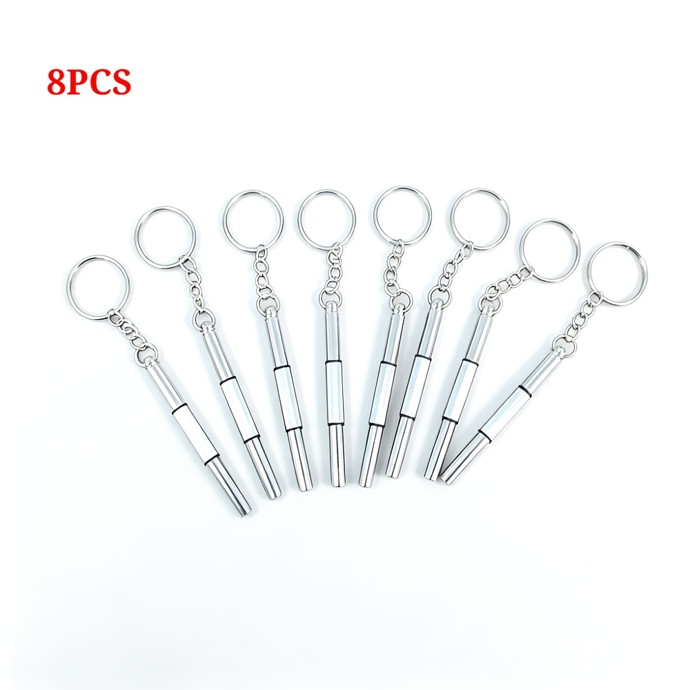 TEMU 8pcs Glasses Screwdriver, Eyeglass Screwdriver, Watch Repair Kit With Keychain - Portable Hand Tools, Precision Screwdriver Tools - For Eyeglass