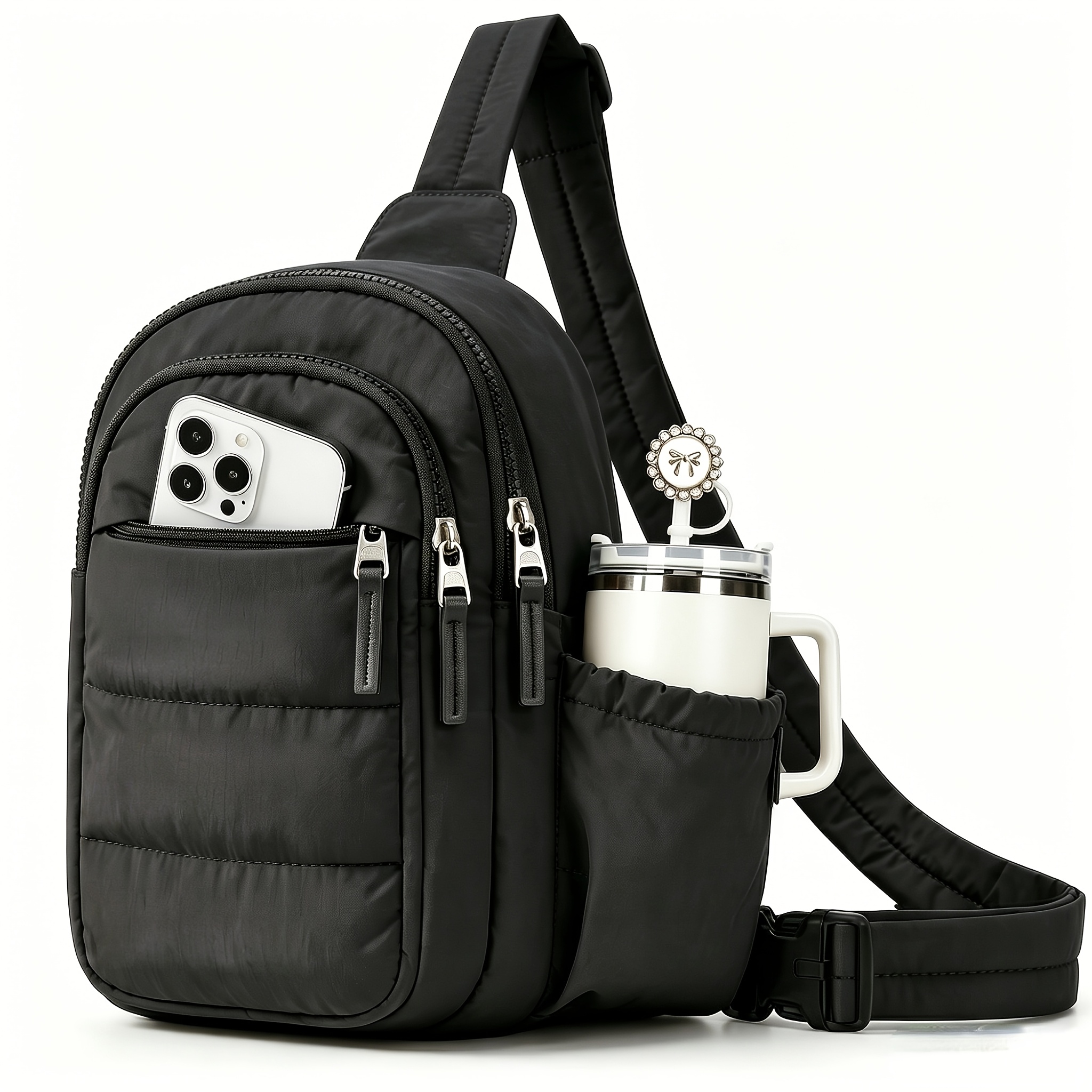 TEMU Small Sling Bag For Women, Cross Body Purse Mini Crossbody Bags For Women Travel Purse, Puffy Shoulder Handbag Wallet With Rfid Blocking Slots,