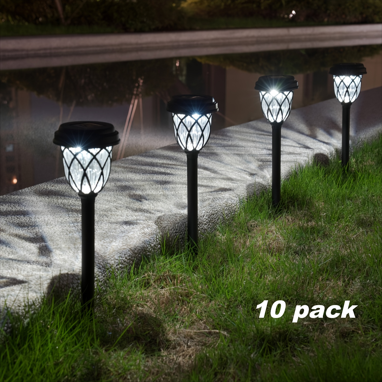 

10 Packs Solar Lights Solar Powered Lights For Sidewalk Driveway.