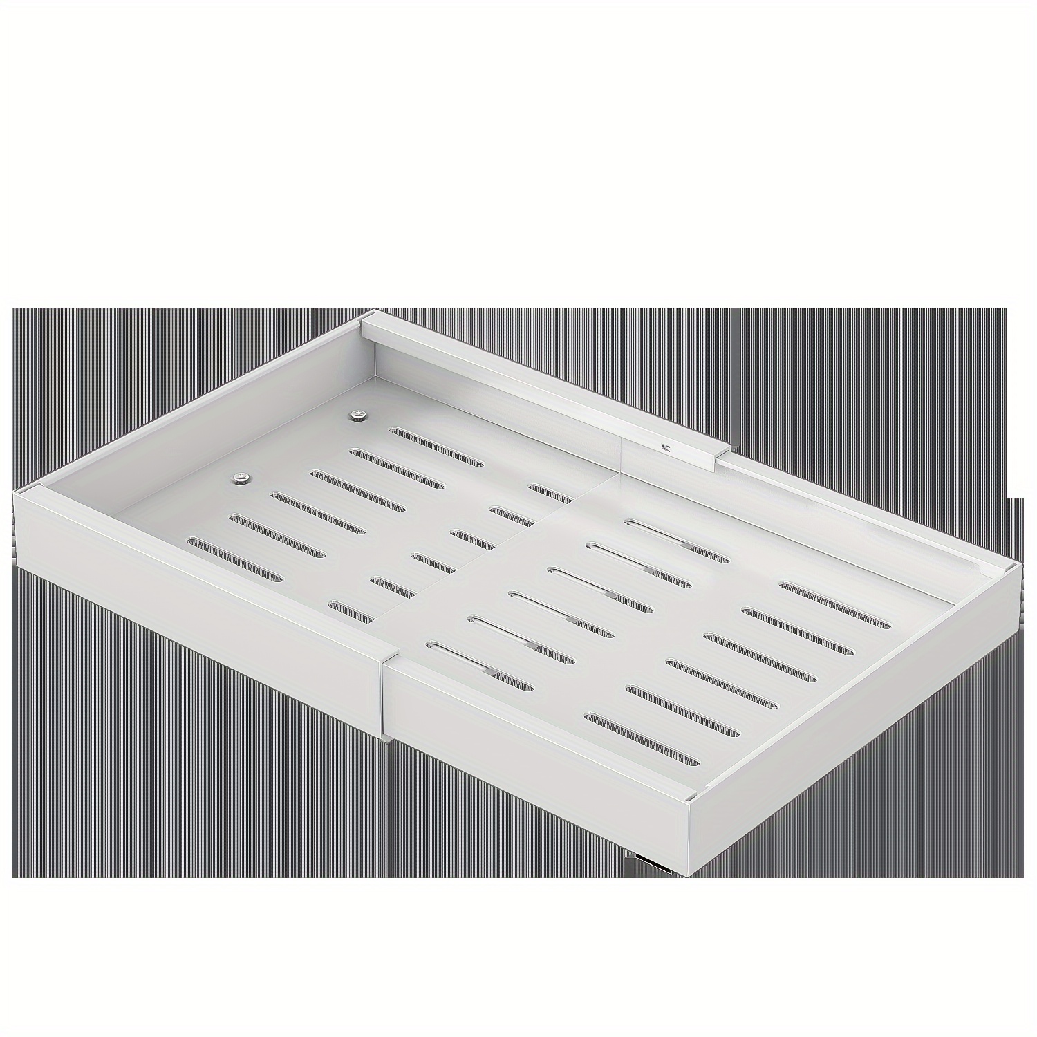 Mointal Set van 2 grote uittrekbare laden voor keuken, telescopische laden, metalen meubelorganizer, breedte 32-53 cm en diepte 53 cm, schroeven/lijm, crèmewit
