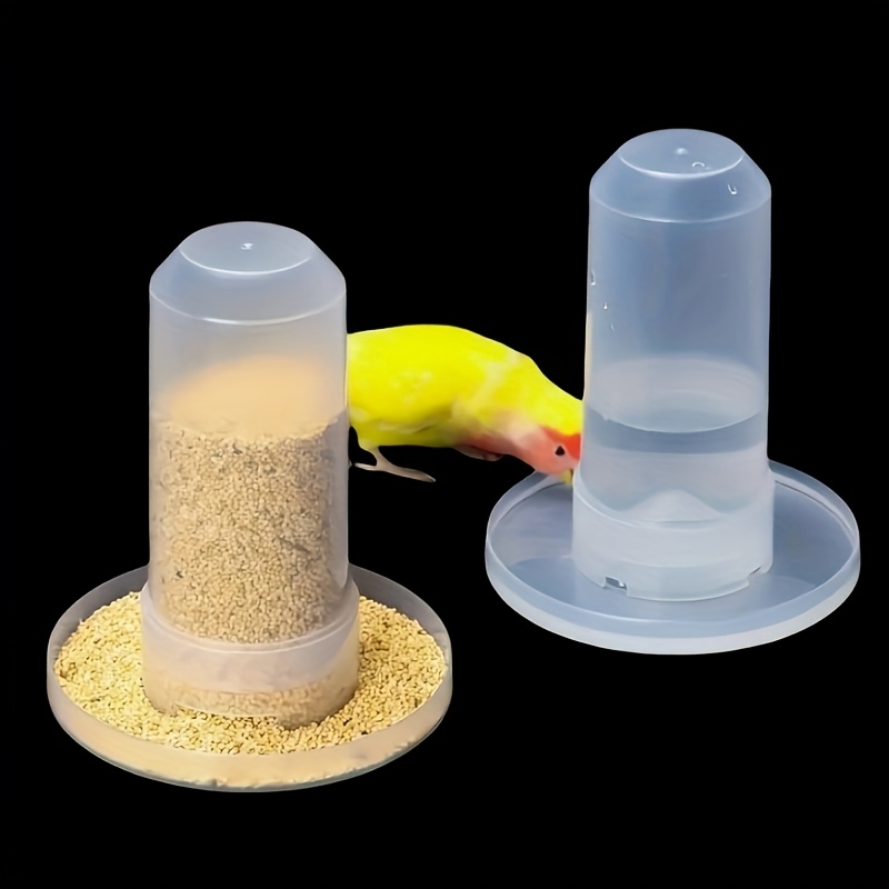 

2pcs Pp Material Bird Feeder And Water Dispenser Set, , Suitable For Pigeons, Quails, Chickens, Parrots - No Battery Required