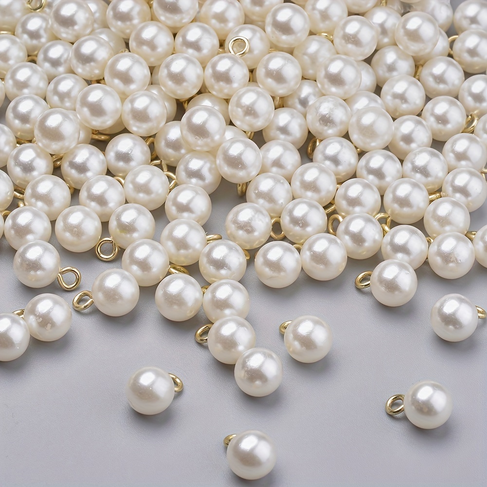 

100pcs 10mm White Glossy Charms Pendants Round Loose Beads Charms For Dangle Earrings Necklace Jewelry Making