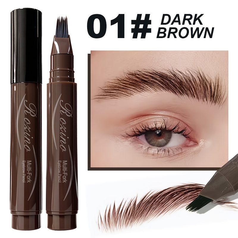 Dual-Action Quick Water Eyebrow Pencil with Multi-Branch Brush Head Design: Defines Each Hairline with a Single Stroke, Precisely Fills in Hairline, Waterproof, Long-Lasting, Smudge-Proof. Three-Dimensional Hair Flow Technology for Natural Blending