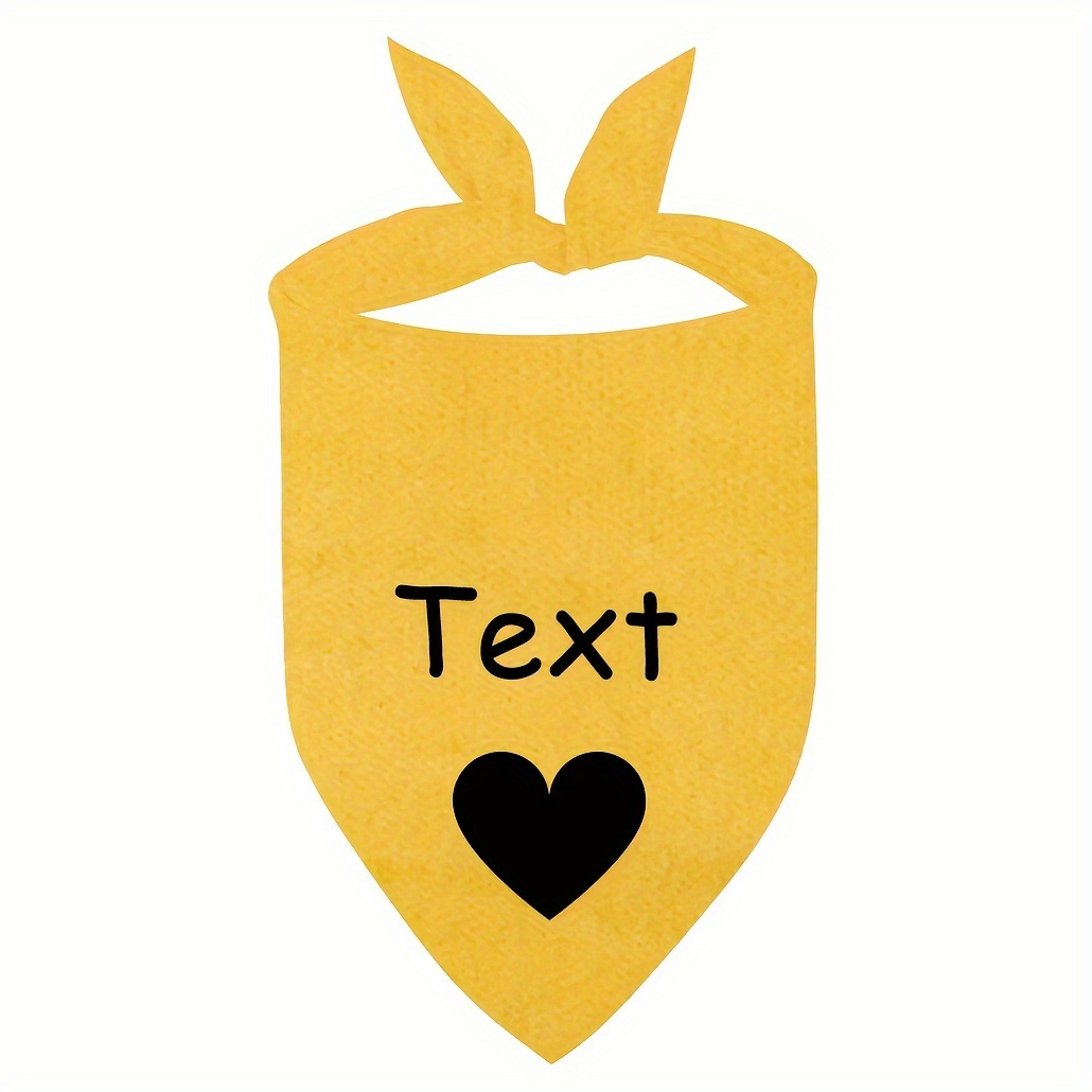 TEMU Customized Dog Triangle Towel, , Personalized Information, For Medium Dogs, With Love Heart, Bone, Paw Patterns, Personalized Name And Words