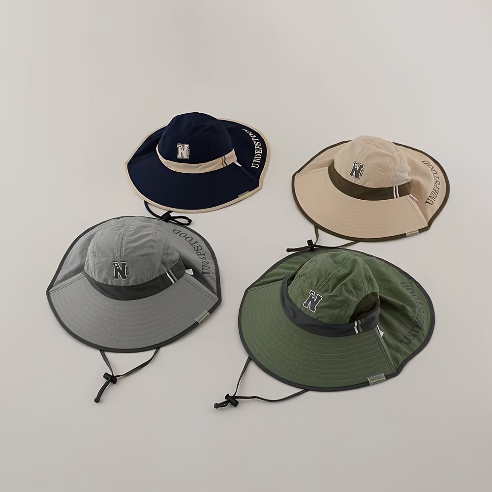Wide Brim Hiking Fishing Safari Boonie Bucket Hats 100% Cotton UV Sun Protection For Men Women Outdoor Activities S/M Purple