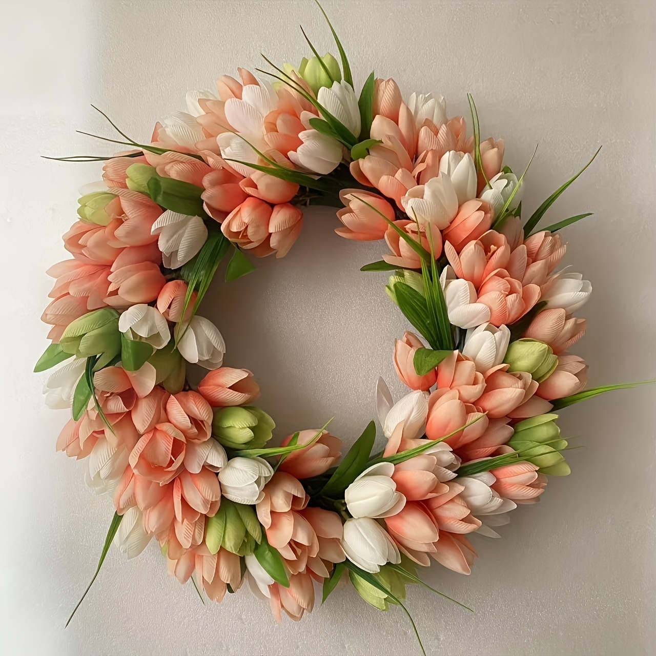 1pc Realistic Hanging Garland With Burgundy Tulips & Foliage - Plastic Fake Flowers Suitable For Home Wedding Easter Spring Decorations, No Maintenance/no Container Included