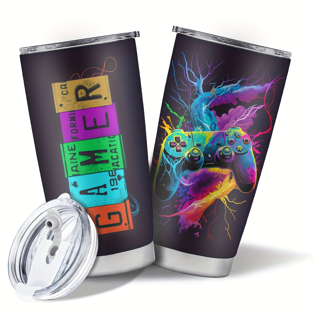 1pc, Stainless Steel Tumbler 20oz, Gamer Gifts For Men, Gifts For Gamers  Men * Gifts For Men, Video Game Gifts, Gamer Birthday Decorations