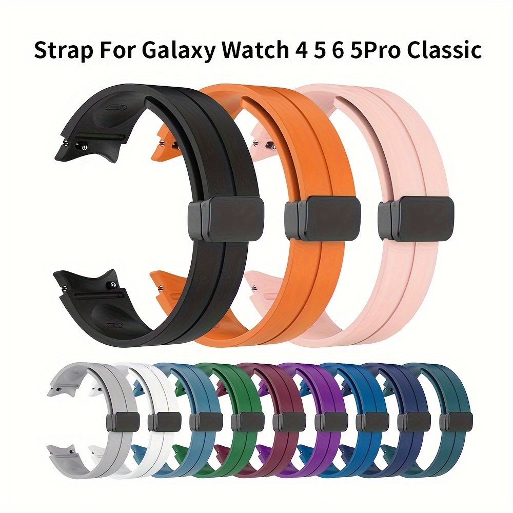 

Silicone Strap For Samsung Galaxy Watch 6/5/4 40mm 44mm 5 Pro 45mm Magnetic Bracelet Band For Watch 6 4 Classic Watchband