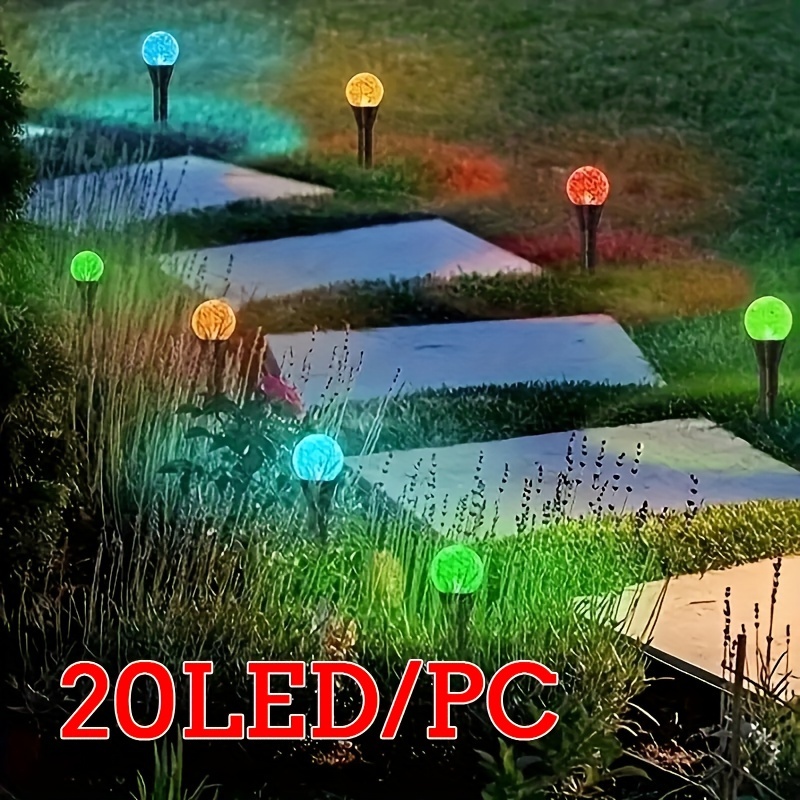 

Solar-powered Rgb Led String Lights With 8 - 20 Ball Ground Lights For Vibrant Garden, Pathway & Wedding Decor