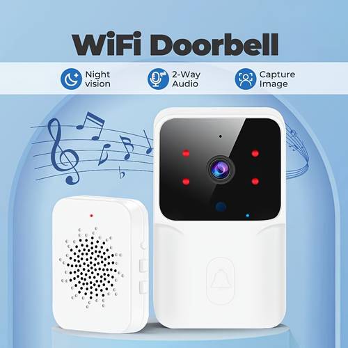smart wireless video doorbell mobile remote 2 way audio usb rechargeable low power consumption 2 4g wifi home office security system pairing distance meters 33 66