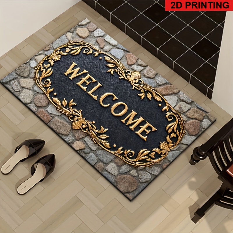 TEMU 2d Flat 1 Vintage Mat | Non-slip, Machine Washable, Polyester, With Design, Suitable For , Living Rooms, Offices - Sea Eagle