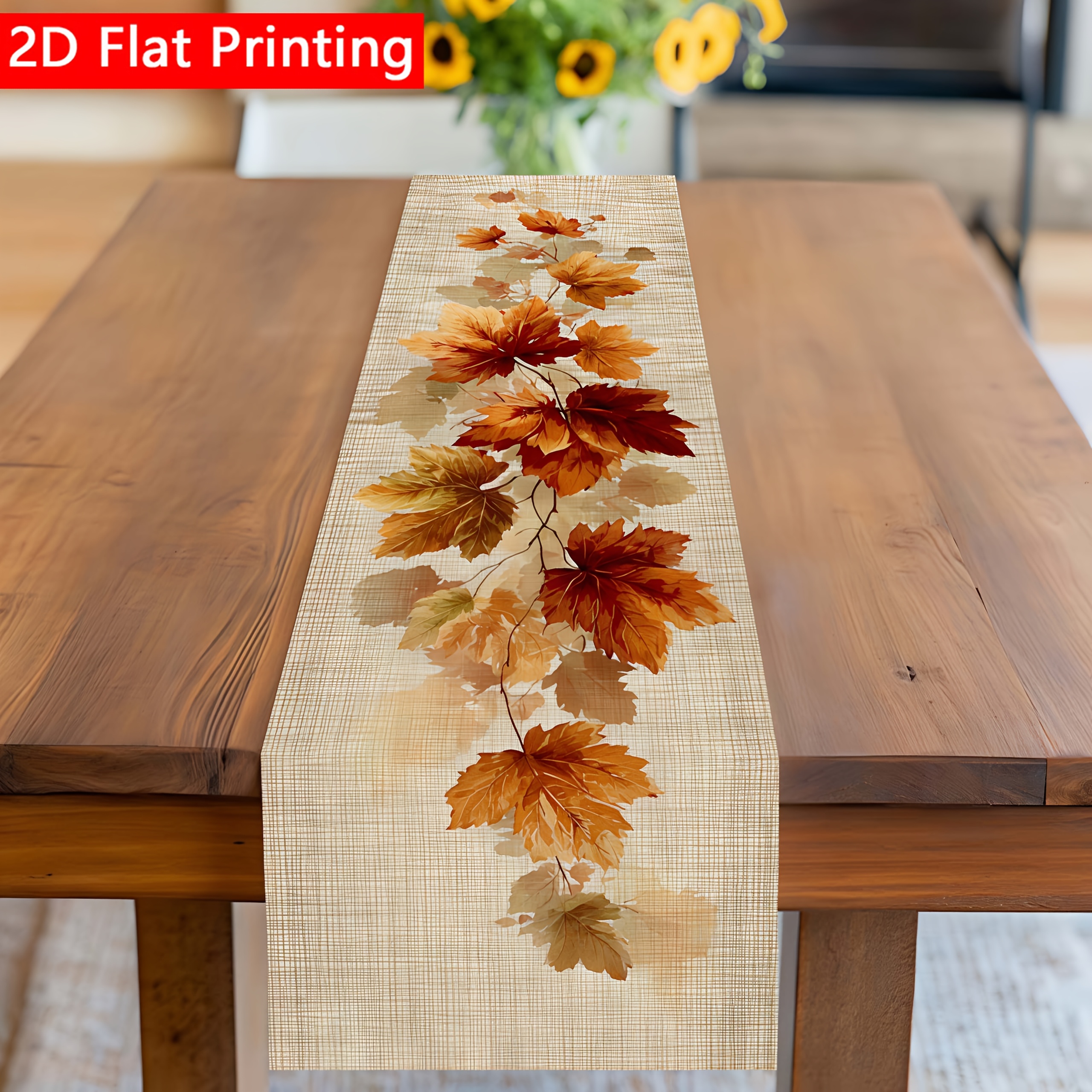 TEMU de mesa de 1 pieza con hoja de y de enredadera natural - Decoración de mesa de de otoño adecuada para Acción de Gracias, arreglo de mesa de
