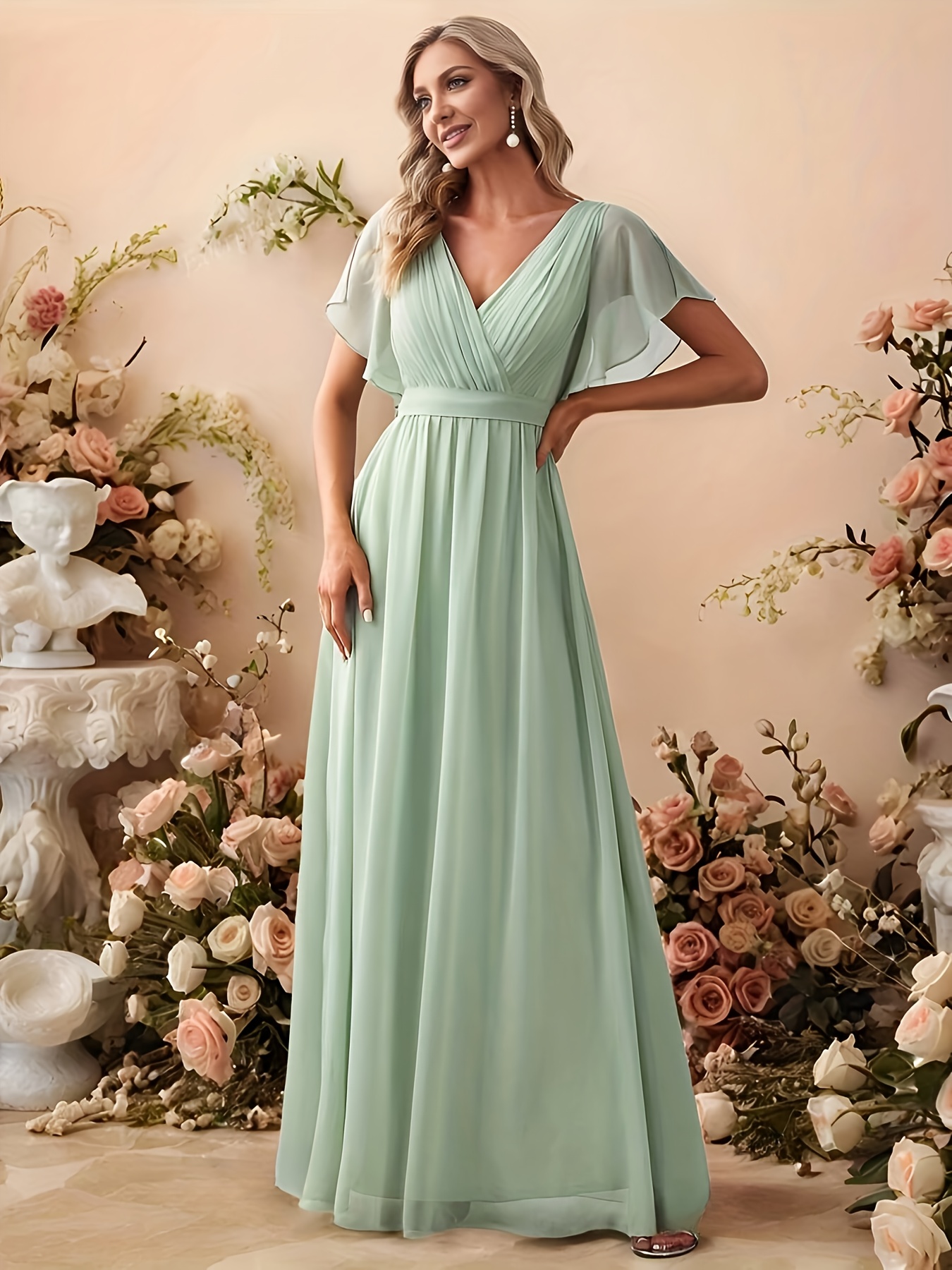 sachin and babi light blue dress Coast Muse Chiffon Cape Bandeau Dress, Chartreuse