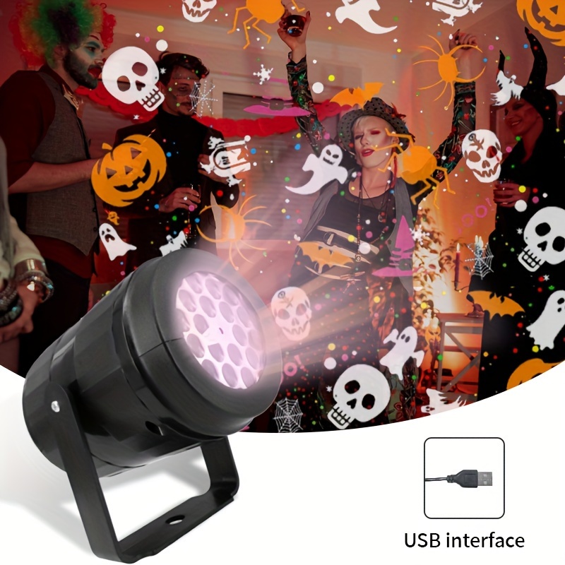 

Projecteur AMill Halloween - Alimenté par USB, 16 Effrayants la Décoration de la & des Fêtes, Halloween, , le des Morts,