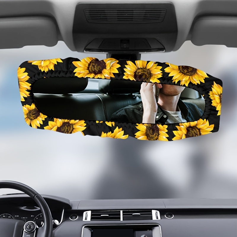 

Car Rear View Mirror Cover Sunflower Design, Sun Protection Dustproof Car Rearview Mirror Elastic Sleeve Auto Rear View Mirror Accessories For Cars Suvs Sedans