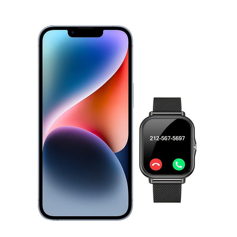 Smartwatch with Stainless Steel Mesh Band, Multiple Sports Modes, Compatible with iPhone and Android Systems, Best Gift Choice