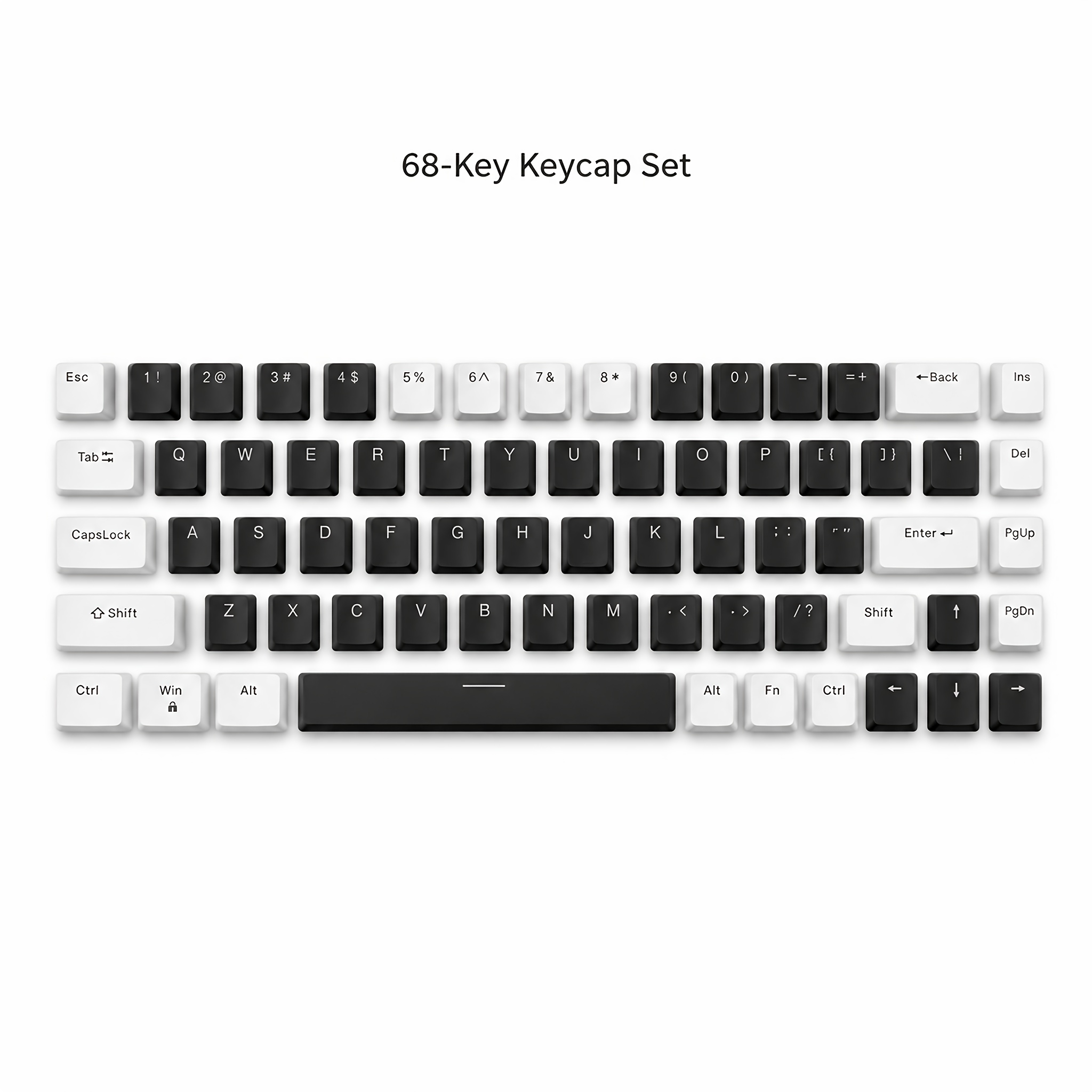 TEMU Jeu de 68 touches PBT à , profil OEM teintées par sublimation, touches de remplacement minimalistes bicolores compatibles avec clavier mécanique