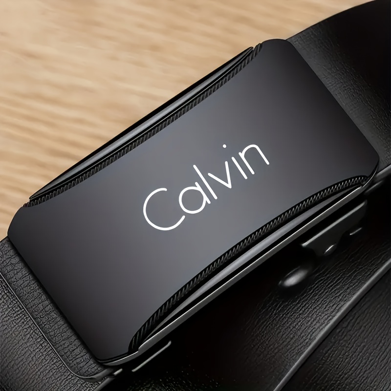 Men's Automatic Buckle Belt - Minimalist Formal & Casual Belt with, Durable Everyday & Special Occasion Accessory for Business, Jeans, Gifts - Compatible with Calvin-Inspired Styles