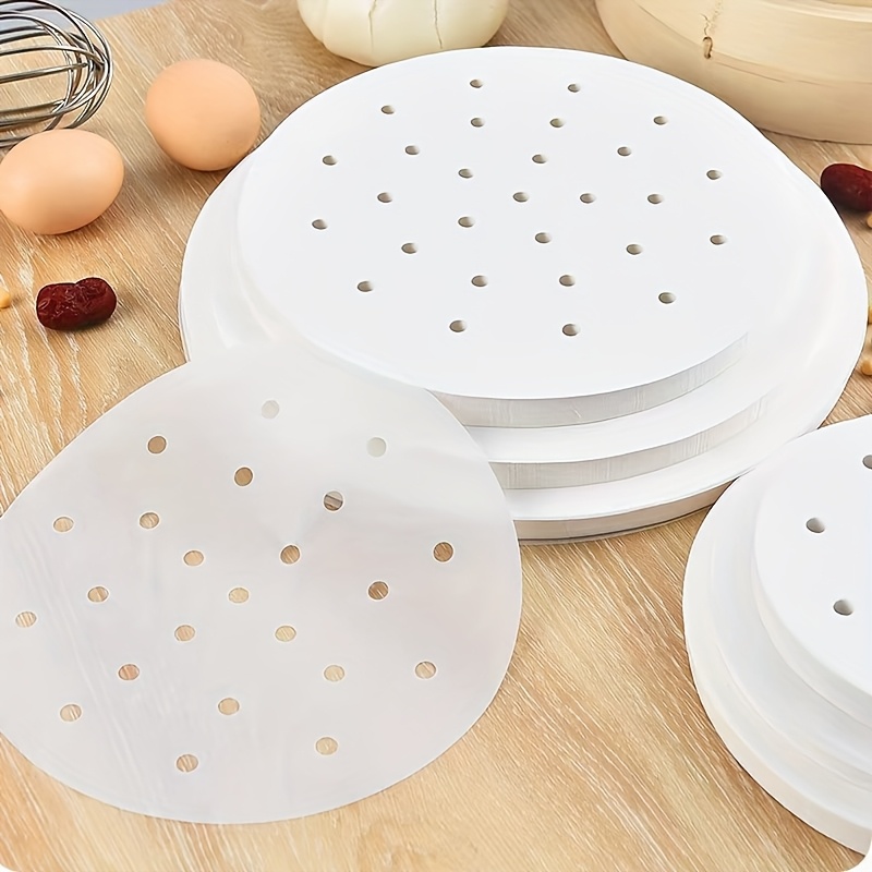 Dampfkocher-Papier Airfryer-Einlage 21,6 cm 100-Stk./200-Stk. zum Kochen *  Backen, wasserdicht, lfest, Kchenhelfer