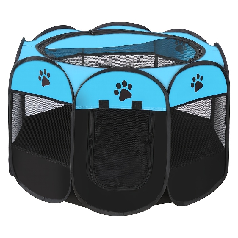 TEMU Octagonal Pet Enclosure Pet Tent Oxford Bunai Scratch Foldable Dog Cage Dog Maternity Room Kennel Cat Kennel