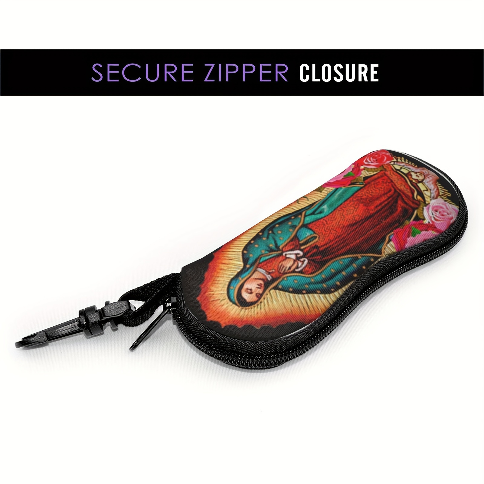   mary of   print glasses case with keychain portable   holder ultra light neoprene protective box for men and women details 18