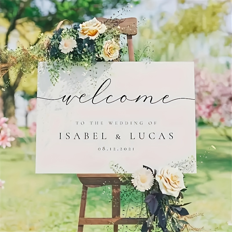 

Custom Acrylic Welcome Sign For Weddings And - - Elegant Outdoor Decoration Without Electricity - For Celebrations - Featherless