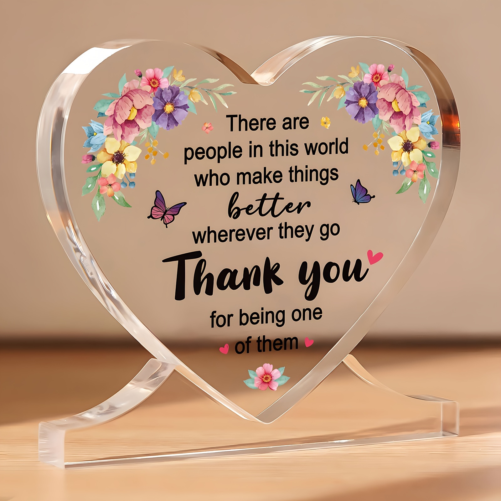 

Acrylic Heart - Contemporary Style Decorative Sign For Teachers, Nurses, Bosses - Multipurpose Appreciation Gift For Farewell, Retirement, Thanksgiving, Christmas - English Inscription, 1 Piece