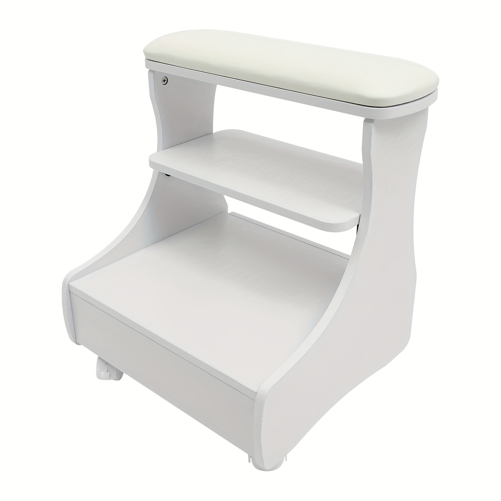 Image of Pedicure Foot Rest Pedicure Stool With Wheels, Portable Esthetician Trolley Cart Foot Rest Pedicure Manicure Funiture, Beauty Footrest Pedicure Stand Pedicure Stand Nail Chairs For Home (white)
