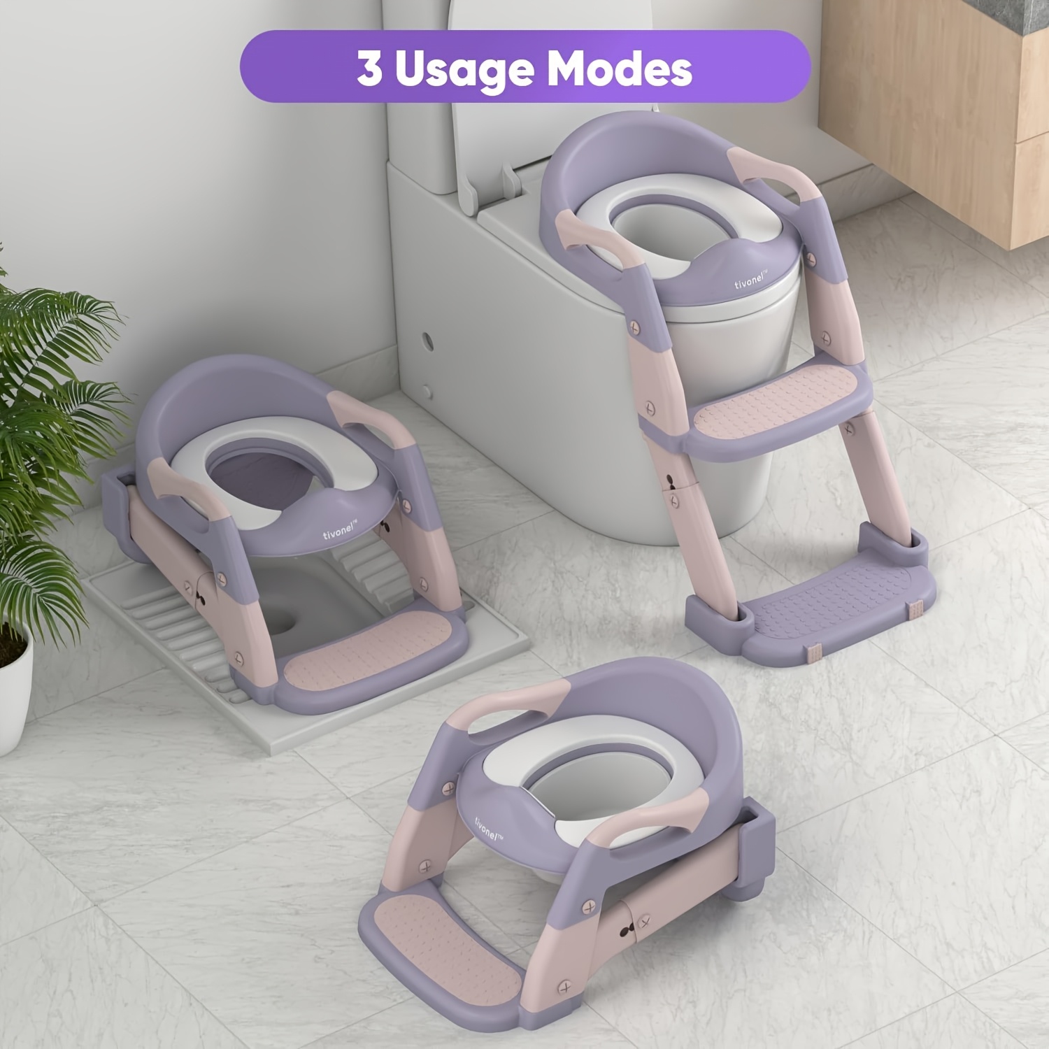 3-In-1 Potty Training Seat with Step Stool - a Foldable Toilet Trainer That Adjusts in Height, Features a Soft Cushion, And Ensures Safety And Comfort, Perfect for Kids And Toddlers, an Essential Item