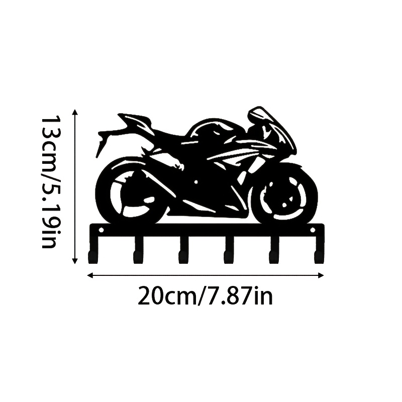 TEMU 1pc Multifunctional Motorcycle Metal Key Hook, -mounted Organizer, Entryway Wall Decor Rack, Unique Style Home Decoration, Designed For