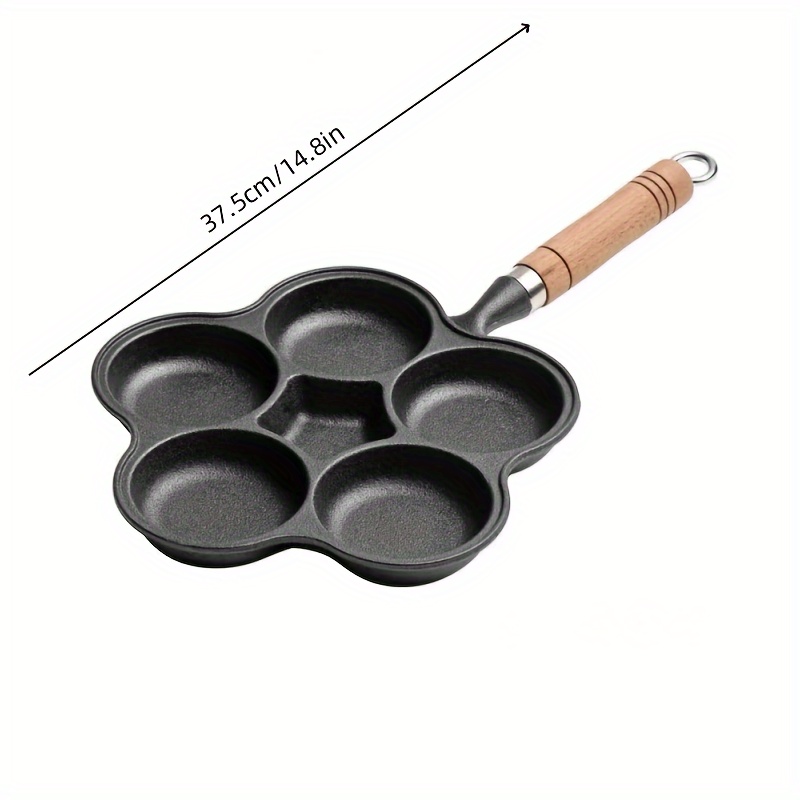 cast iron frying pan with   and 1 star shaped compartments 6 egg cups multi purpose kitchen cooking pan for pancakes breakfast sandwiches eggs and sausage pies   non stick surface durable cast iron handle 4