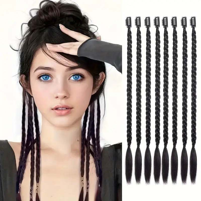 8pcs set 22 inch y2k style womens twisted braids high temperature extensions for daily use special occasions details 1