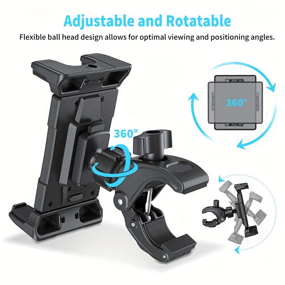 Ohlpro Treadmill Tablet Holder For Ipad Mic Stand Mount, Bicycle Handlebar Clamp For Microphone Exercise Stroller For 5-13" For Air Mini, Galaxy Tab, Fire Hd 10