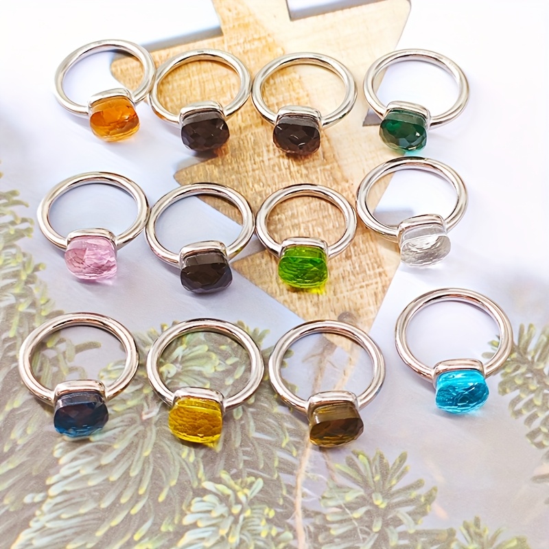 Women's Mushroom Head Square Ring & Sexy Stainless Steel Ring