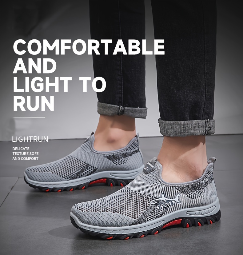 mens breathable slip resistant running shoes lightweight low top
