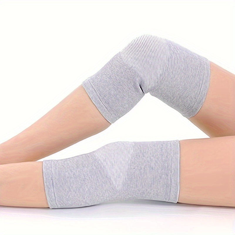 2pcs bamboo charcoal compression knee braces elastic support for running workouts basketball tennis yoga   stability breathable nylon gray     supportive kneepads bamboo charcoal infusion details 8