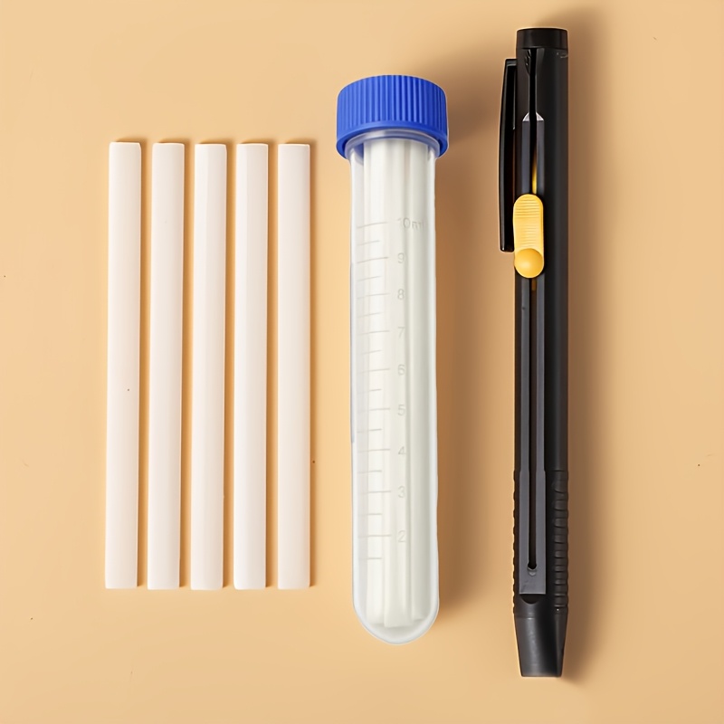 TEMU Clothing Fabric Invisible Marking Chalk 1 Pen+ 5 Refills, Disappears Automatically At High Temperatures, For Tailors To Mark And Draw Lines