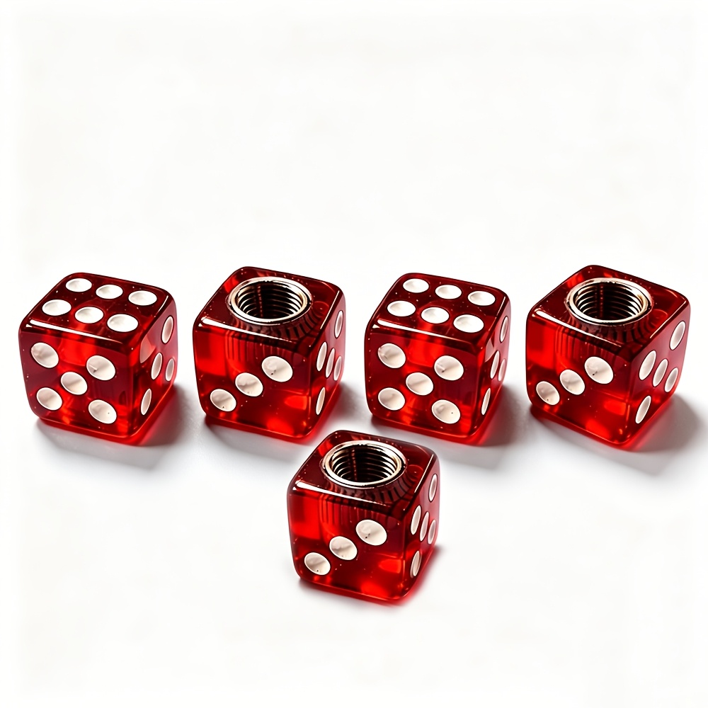 TEMU 5pcs Dice Tire Valve Caps Dustproof Car Truck Motocycle Bike Dice Wheel Stem Tyre Tire Wheel Stem Air Valve Dust Cover