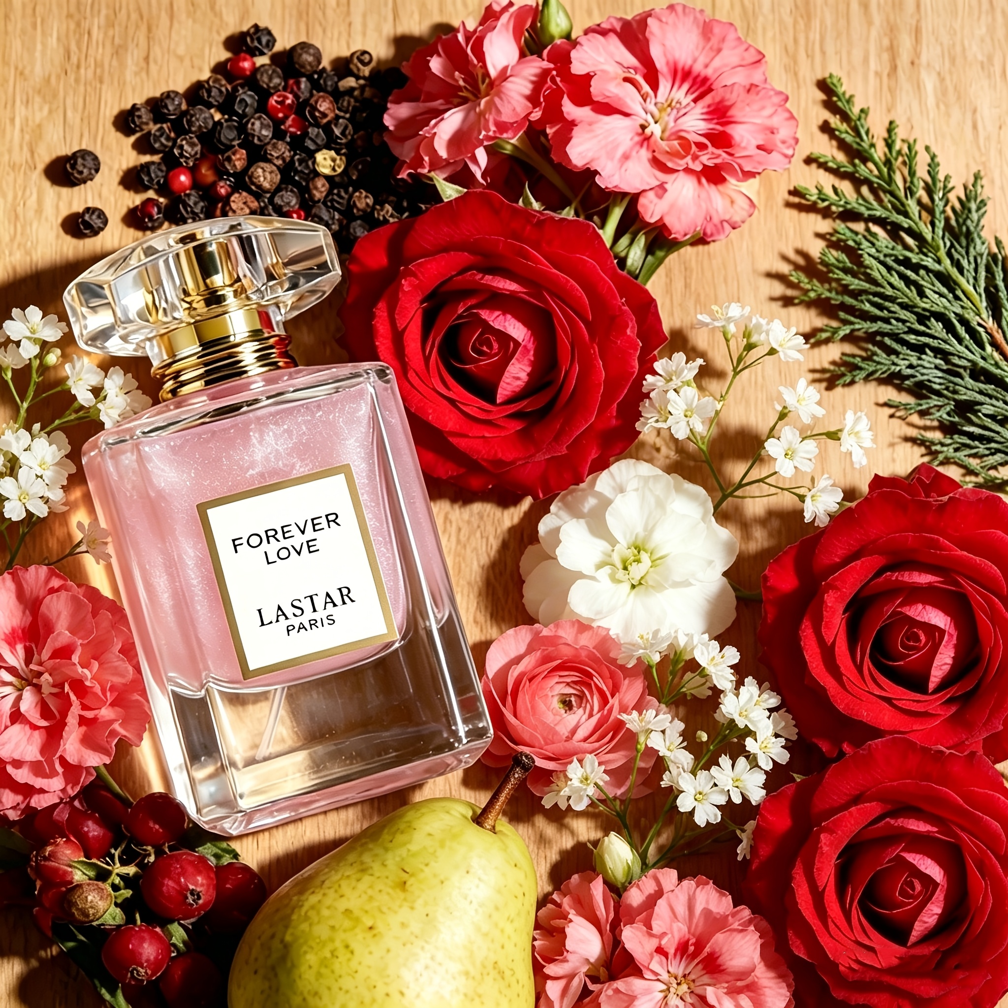 Image of Lastar Floral Women's Perfume, Floral And Rose, 55 Ml And 50ml Rose Red, Women's Perfume, Sophisticated Scent For , Long-lasting Fragrance