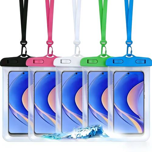 5pcs bags universal phone pouch air cushion phone pouch swimming underwater phone case beach phone dry bag smartphone sports bag sports bag vacation summer swimming bag holiday wallet outdoor sports fitness workout
