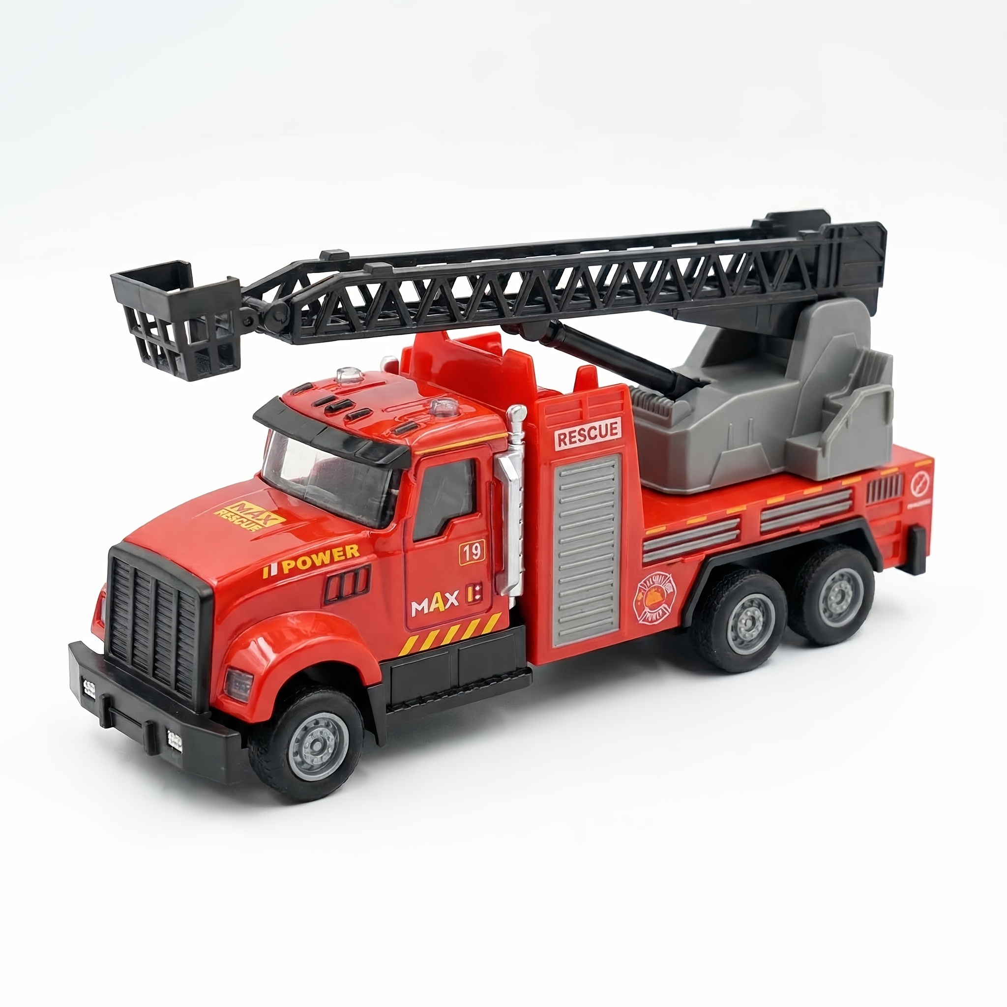 1 32 metal fire ladder toy truck realistic design extendable ladder featuring manual pull back operation suitable as a birthday or christmas gift for boys over 3 years old