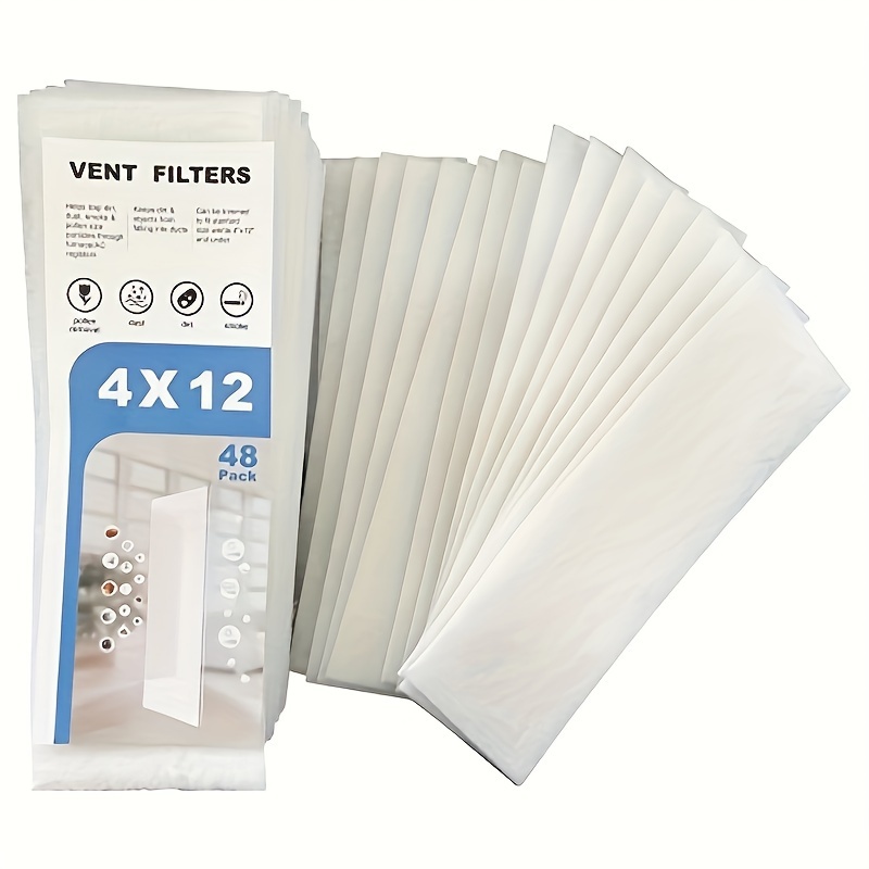 

Uncle 48pcs Electrostatic Air Vent Filters, 4"x12" - Perfect For Floor, Wall & Ceiling Vents In Homes