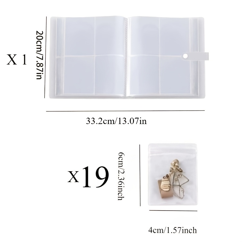 TEMU Storage Bag Set, Frosted Transparent Jewelry Organizer Album, Suitable For Rings, Earrings, And Necklace Holders, Women's Gift Set With