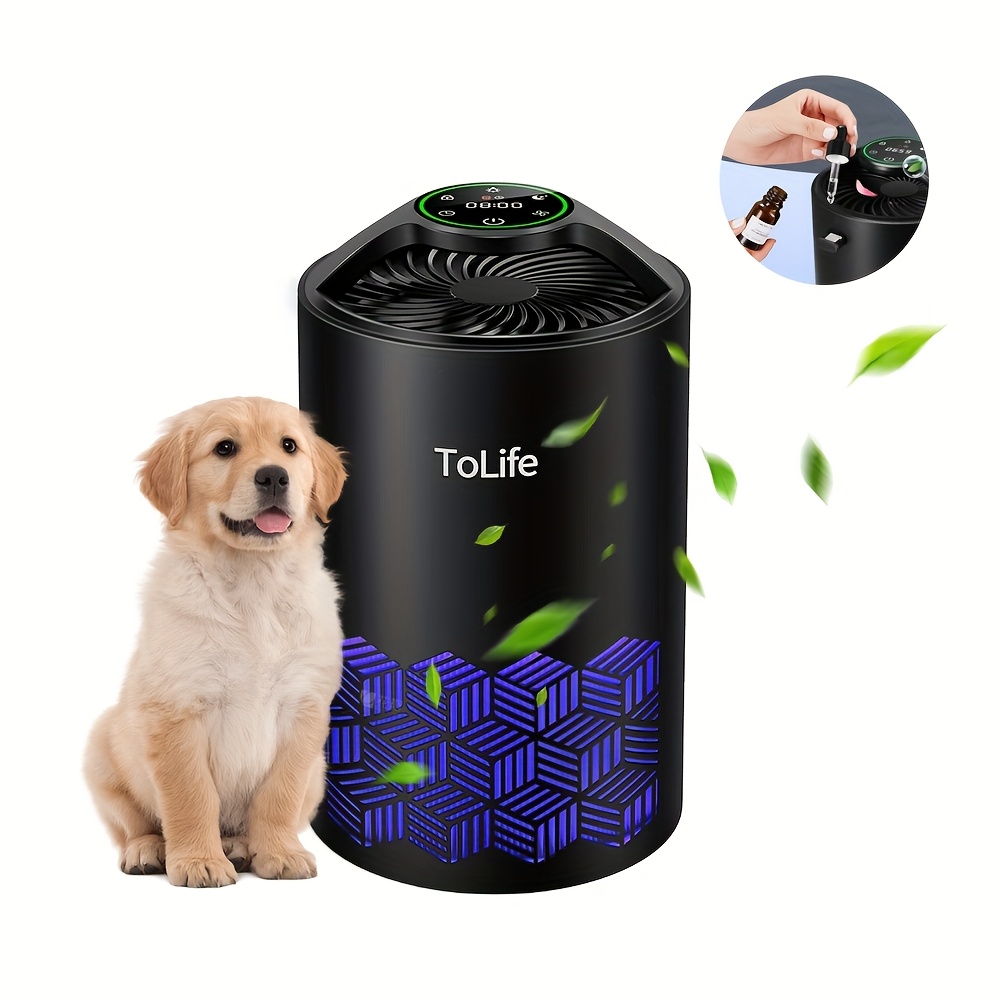 TEMU H13 Hepa For Large Rooms Portable 25db 3 Stage Filter Removes Dust Smoke Pet Hair Pollen And Dander With Aromatherapy Diffuser Ideal For Bedroom