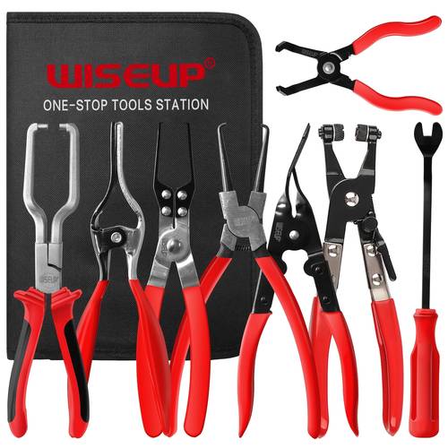 8pcs fuel line disconnect tool set fuel line hose clamp removal pliers electrical disconnect push pin tools relay puller panel clip remover filter caliper